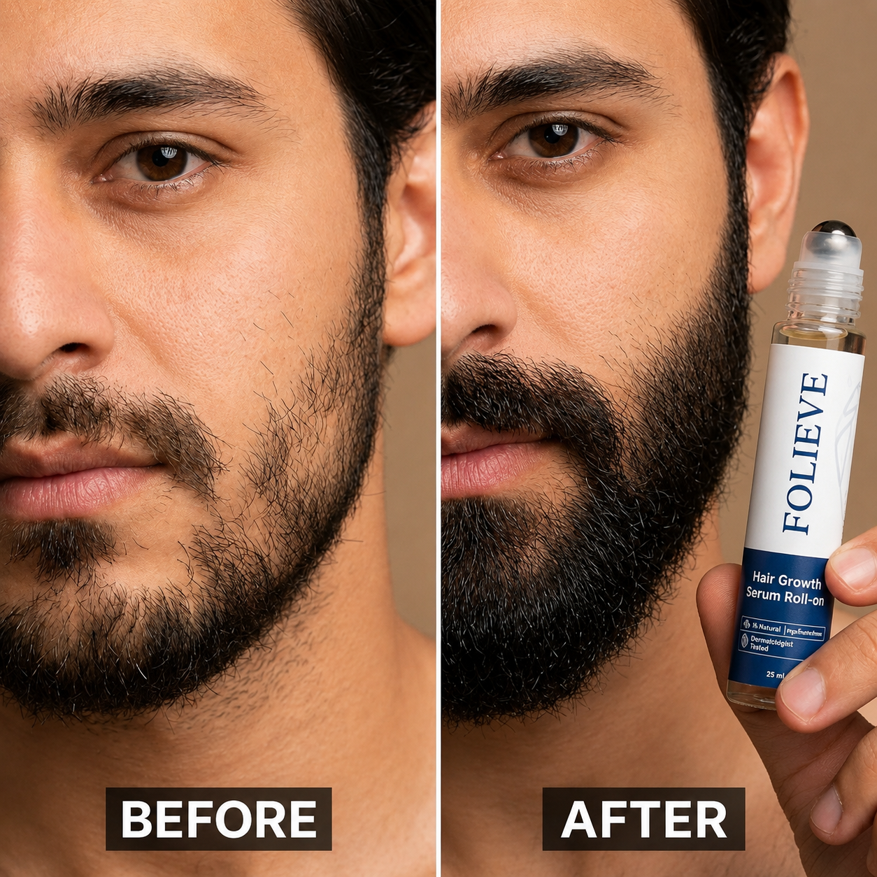 FOLIEVE Beard Growth Roll on Serum
